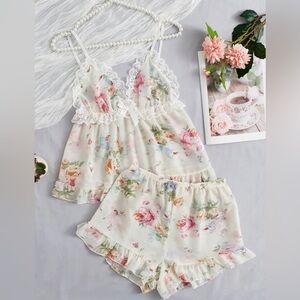 Floral pajamas, shorts with Cami, extra large, beautiful vibrant colors